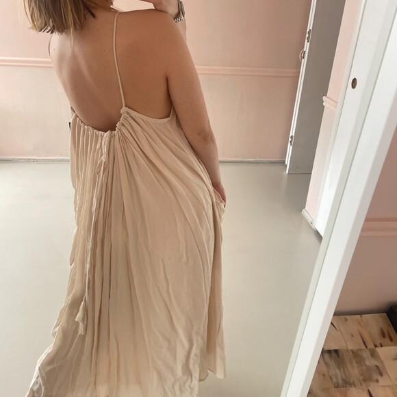 Spell and the Gypsy Lace Harmony Strappy Maxi Dress Tan Small - Picture 5 of 8